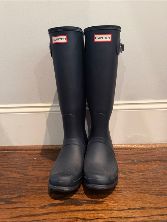 Hunter Shoes - Hunter Tall Matte Navy Rubber Rain Boots